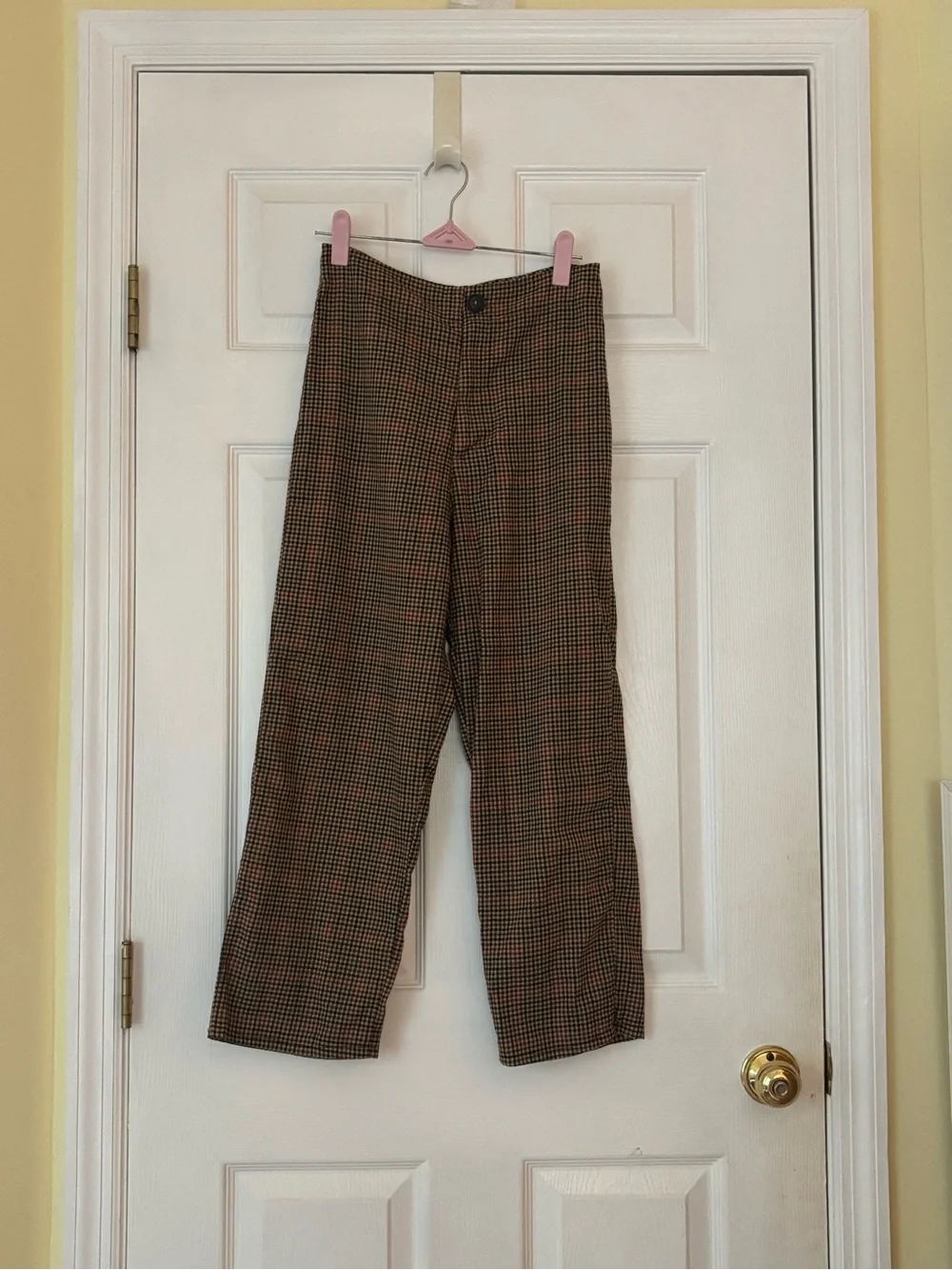 Checkered petite trousers